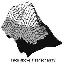 Data collected from a Human Face above a capacitive sensor array